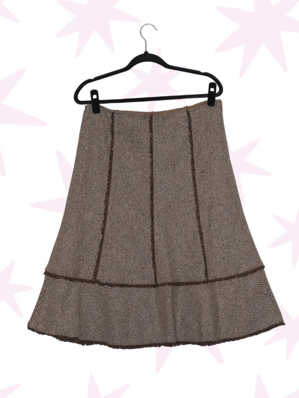 NWT Loft silk/wool blend exterior knee length tweed a-line skirt 10